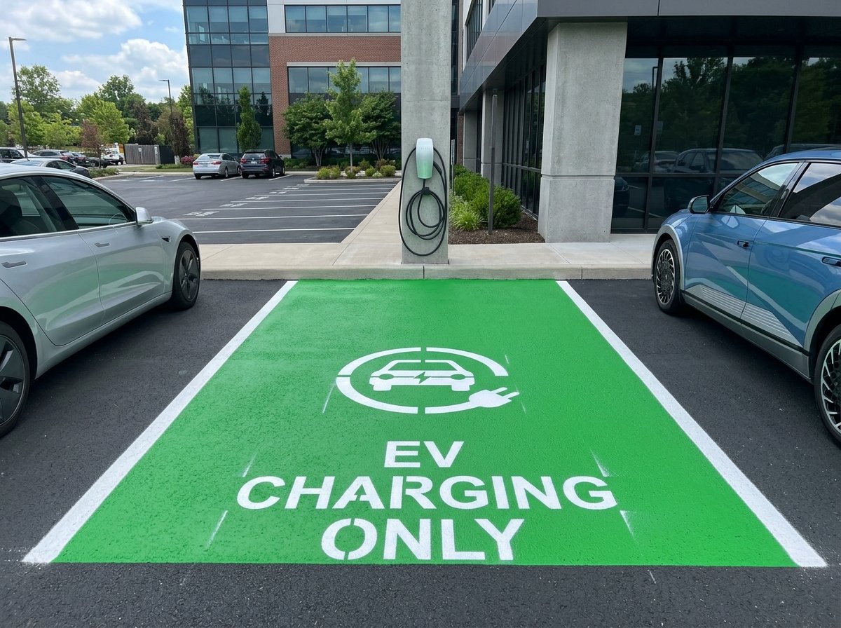 Green EV Charging Bay Surfacing